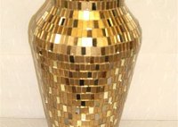Gold Mosaic Mirror Vase