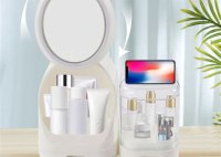 Led Hd Mirror Makeup Storage Box Cosmetic Organizer Case Uk