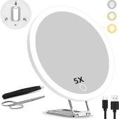 5x Magnifying Travel Mirror With Light