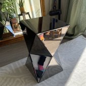 Faceted Mirror Side Table