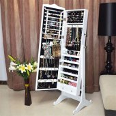 Free Standing Mirror With Jewelry Storage
