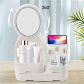 Led Hd Mirror Makeup Storage Box Cosmetic Organizer Case Uk