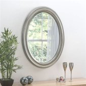 Oval Silver Beaded Mirror