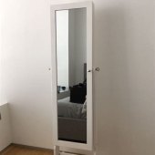 White Standing Mirror With Storage